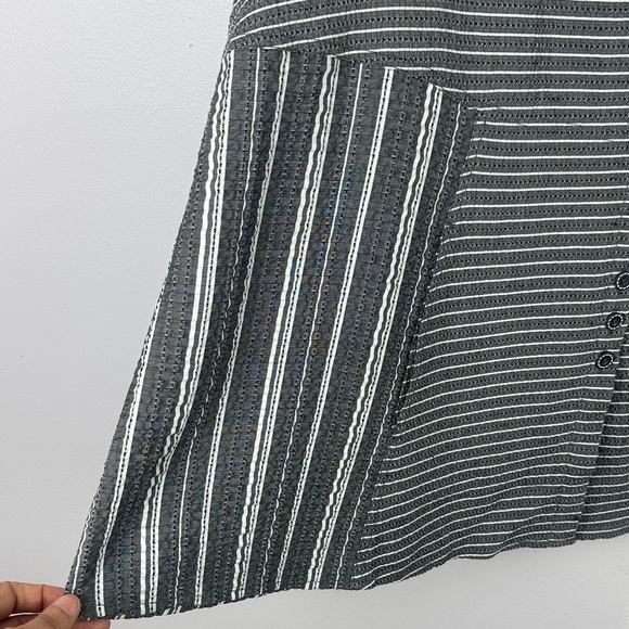 Habitat Casual Lightweight Gray and White Striped 3/4 Sleeve Tunic Top Size XXL - Picture 6 of 10